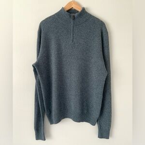 Bloomingdale's Men's Quarter-Zip Cashmere Sweater Heather Gray Sz L